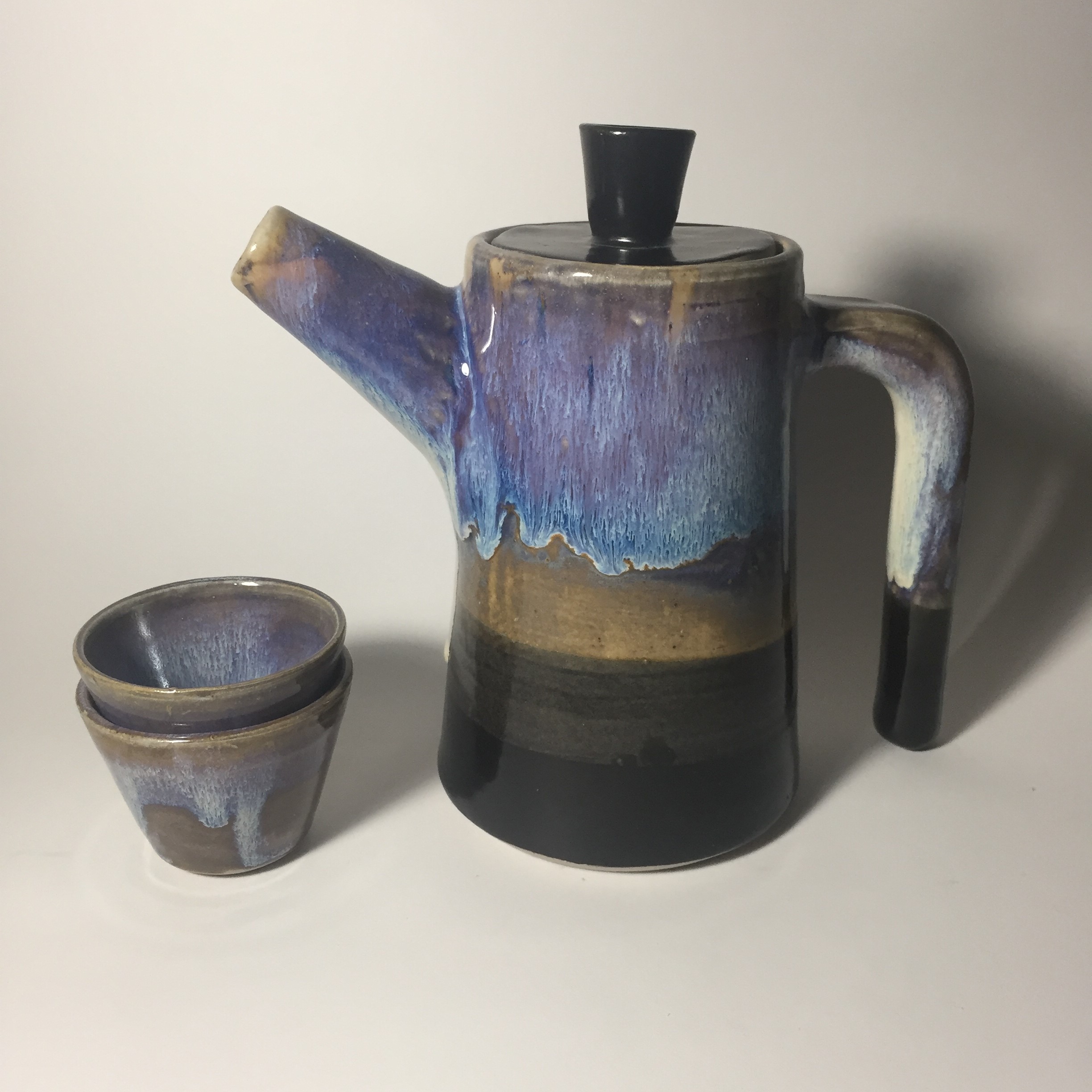 Rutile Blue Teapot and Teacups