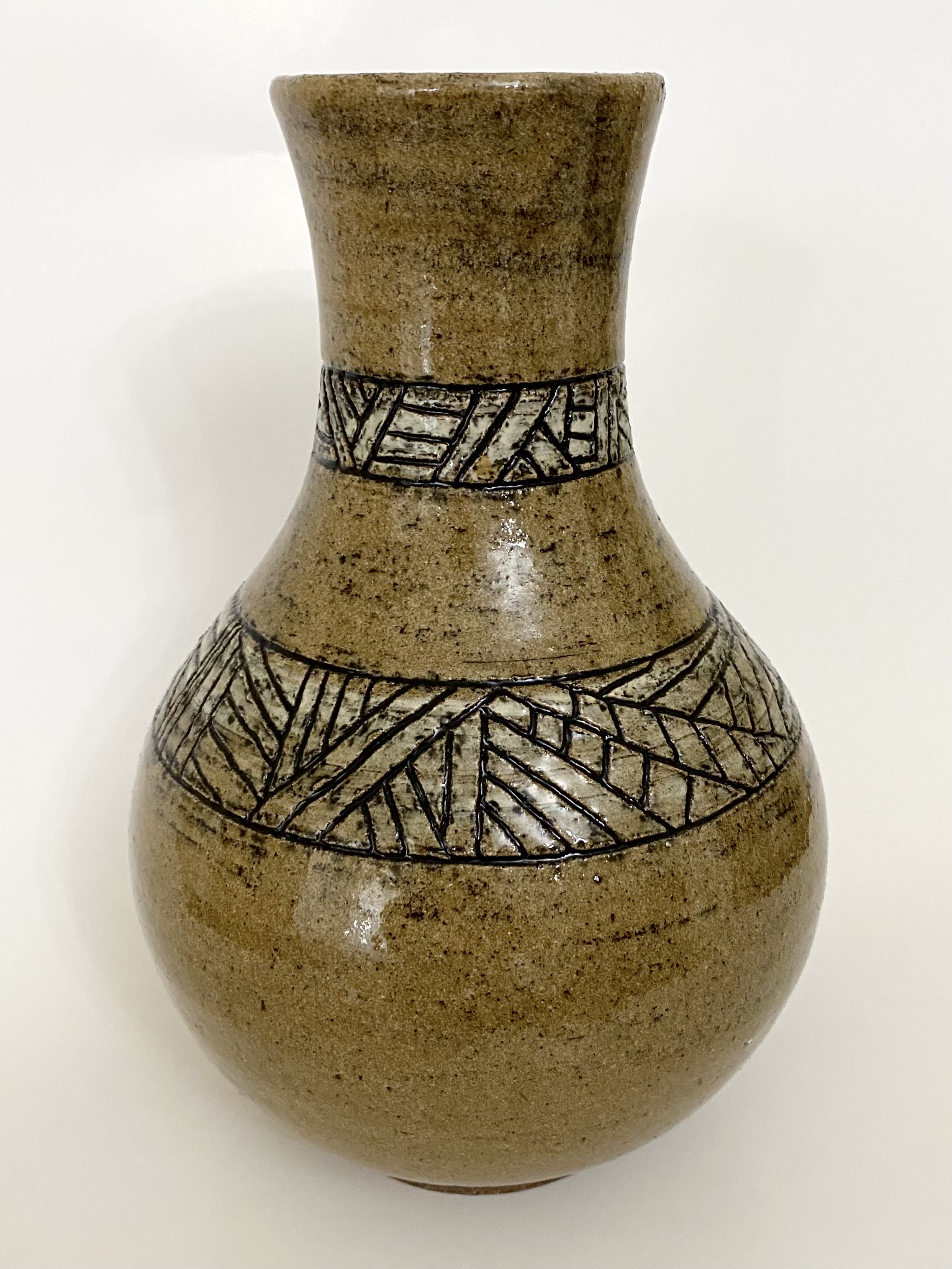 Clear glazed vase