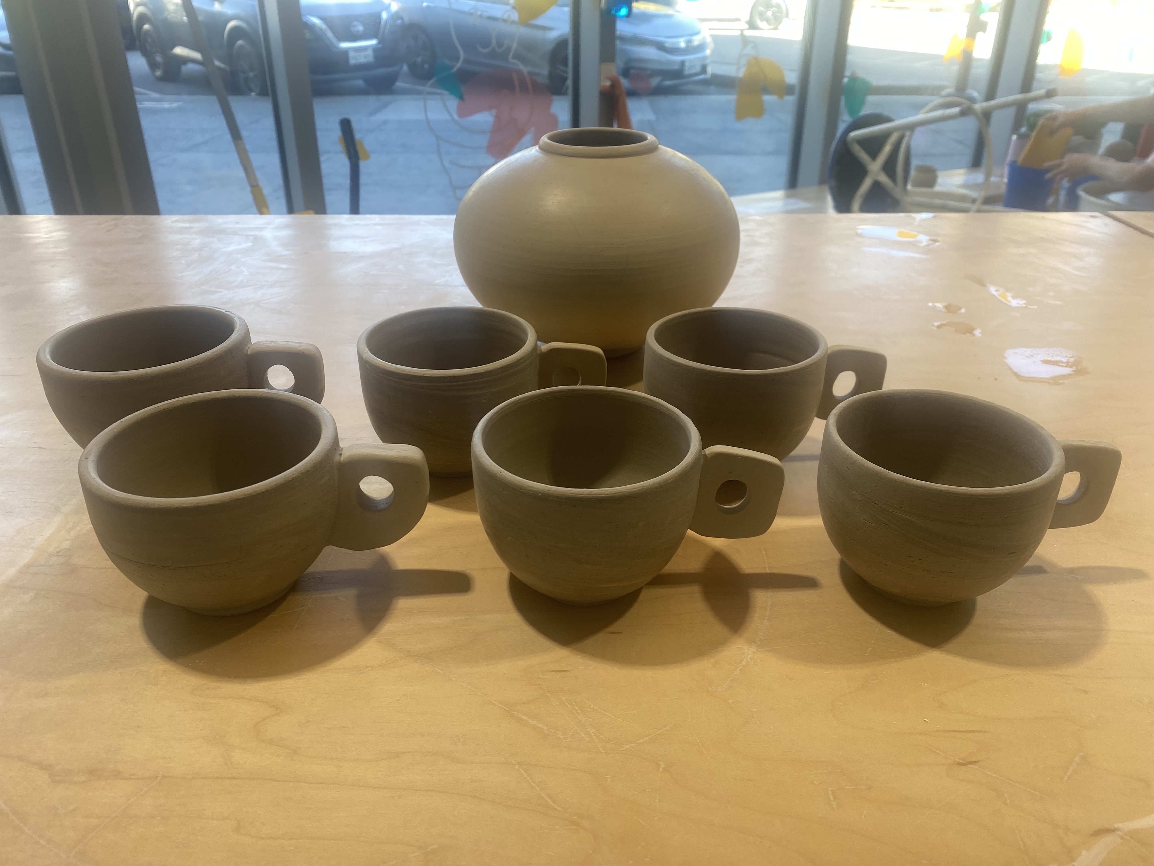 Work In Progress: Espresso Cups and Moon Jar